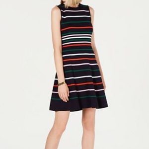 Vince Camuto Striped Skater Dress Sz M NWT